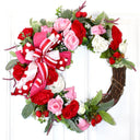 Christmas Wreath, Rose & Lambs Ear Floral Everyday Wreath, Peonies/rose wreath, Front Door Valentine Wreath, Anniversary, gift for her