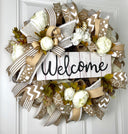 Neutral Summer Wreath, Peony, Sunflower, Lambs ear Everyday Farmhouse Decor, Front Door, Farmhouse All Season Wreath, Deco Mesh