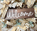 Neutral Summer Wreath, Peony, Sunflower, Lambs ear Everyday Farmhouse Decor, Front Door, Farmhouse All Season Wreath, Deco Mesh