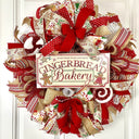 Christmas Wreath, Gingerbread Bakery, Large Christmas Wreath for front door