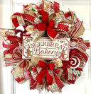 Christmas Wreath, Gingerbread Bakery, Large Christmas Wreath for front door