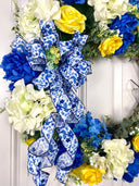 Summer Wreath, Hydrangea Peony Floral Wreath, Farmhouse Wreath for Every Season, Spring Summer Wreath