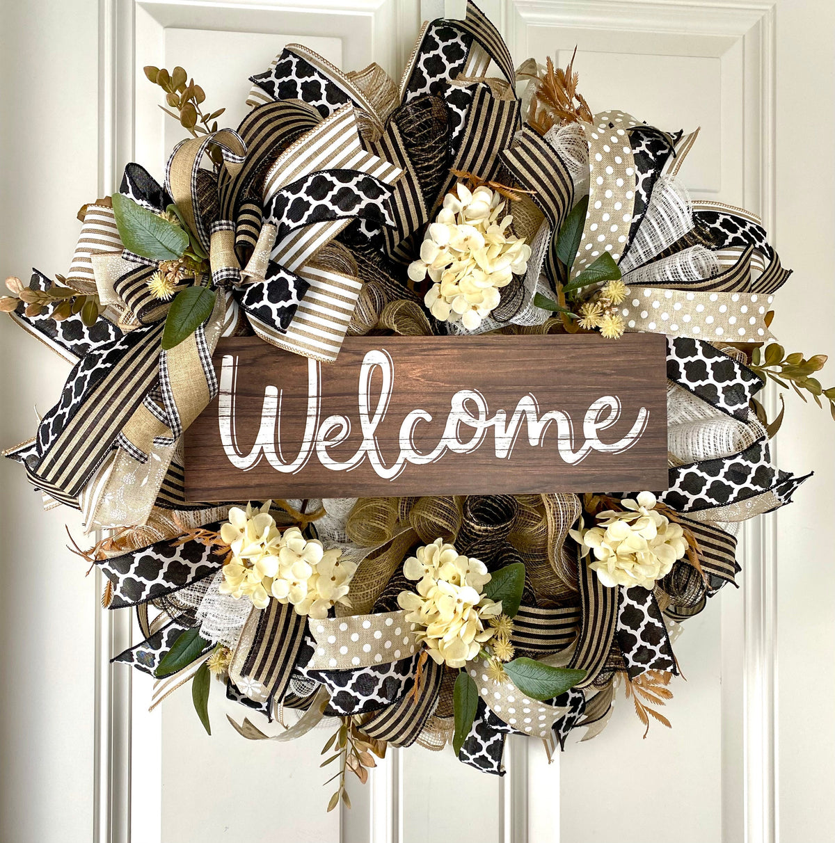 Fall Hydrangea Wreath, Farmhouse Wreath
