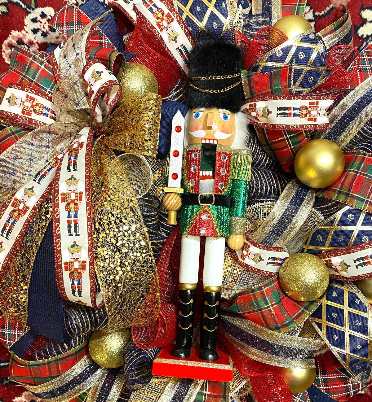 Nutcracker Wreath, Christmas Wreath, Nutcracker Decor, deco mesh wreath, Winter wreath