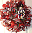 Nutcracker Wreath, Christmas Holiday, Nutcracker Decor, deco mesh wreath, Winter wreath