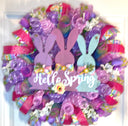 Fuzzy Easter Bunny Wreath: Spring Front Door Decor