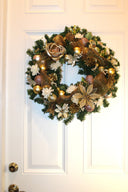 Rose Gold Christmas Wreath: Elegant Golden Holiday Decor