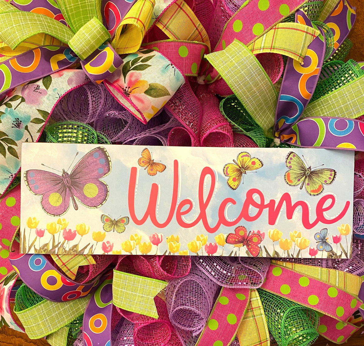Hello Summer Wreath, Vibrant Porch Decor, Front Door