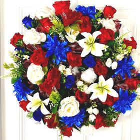 Patriotic Floral Wreath