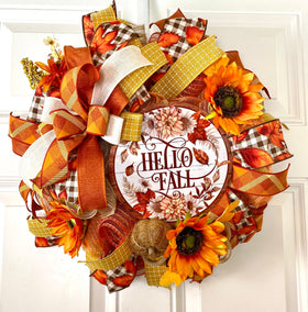 Small Fall Sunflower Wreath