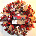 Christmas Countdown Wreath, Red Truck and Dog Lover