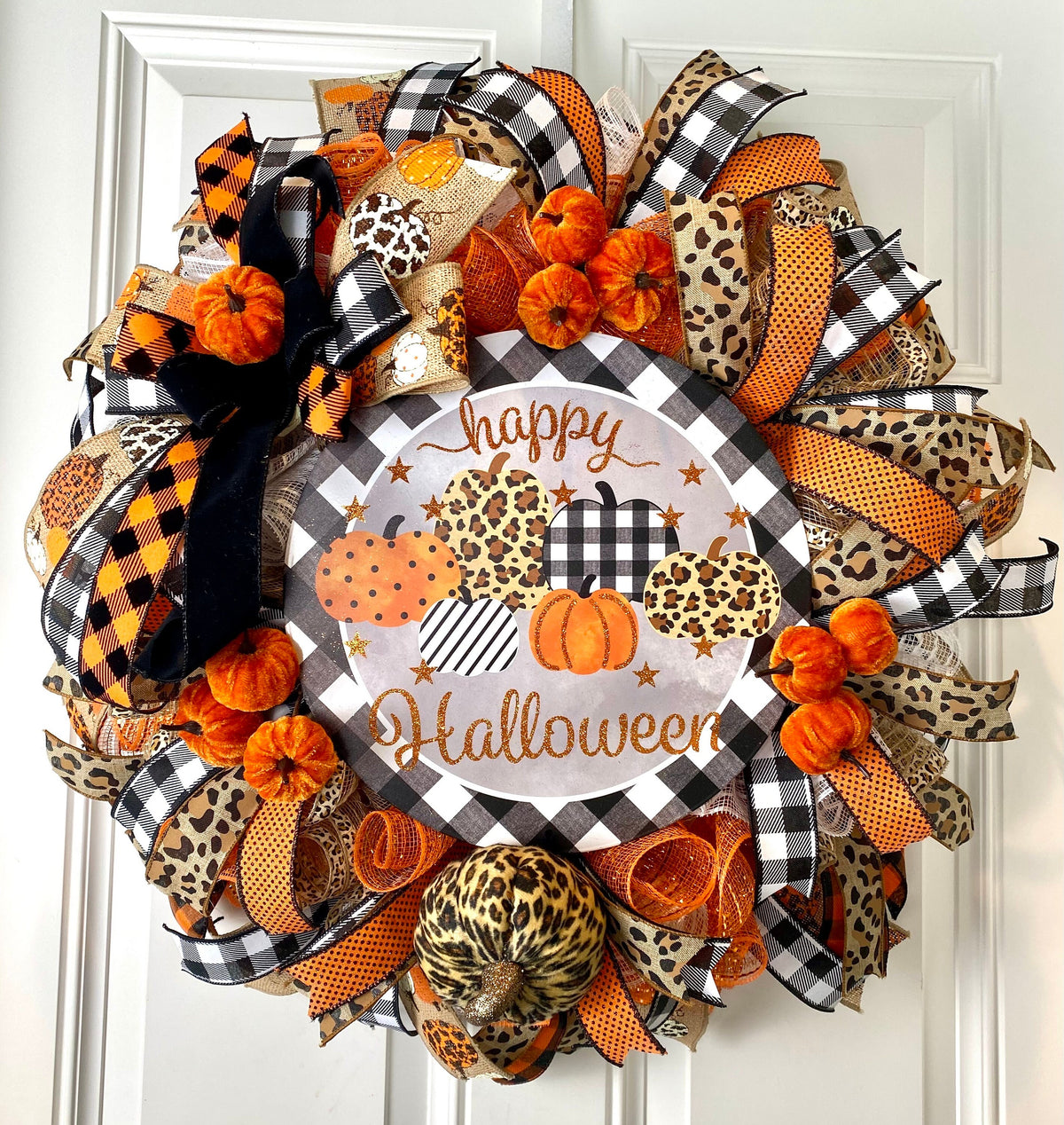 Whimsical Halloween Dog Wreath