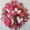 Valentine Wreaths, Valentines Day Wreaths, Peony Heart Wreath, Fuzzy & Furry Hearts
