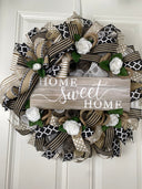 XL Summer Wreath, Farmhouse, Gift for Nurse, Dog Kisses, Farmhouse All Season Wreath, Spring Wreath, Summer Deco Mesh