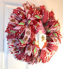 Gingerbread Wreath, Christmas Decor, Gnome, Door, Christmas deco mesh wreath, Gingerbread bakery, Large Christmas Wreath for front door