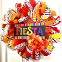 Fiesta Wreath, Cinco de Maya, Party Decor, Summer Deco Mesh