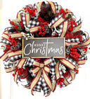 Farmhouse Buffalo Plaid Christmas Wreath