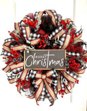 Farmhouse Buffalo Plaid Christmas Wreath