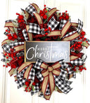 Farmhouse Buffalo Plaid Christmas Wreath