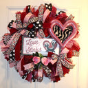 Love Stinks Valentine Wreath: Furry Skunk Heart, Zebra Print