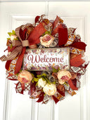 Fall Wreath, Farmhouse Peony, Autumn Farmhouse Charm for Your Front Door