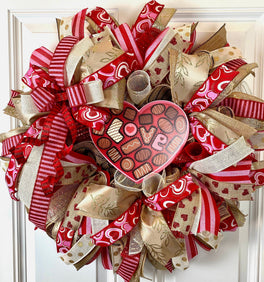 Valentines Day Wreath, Box of Chocolate Wreath, Chocolate Wreath, Valentine Candy, Gift for her