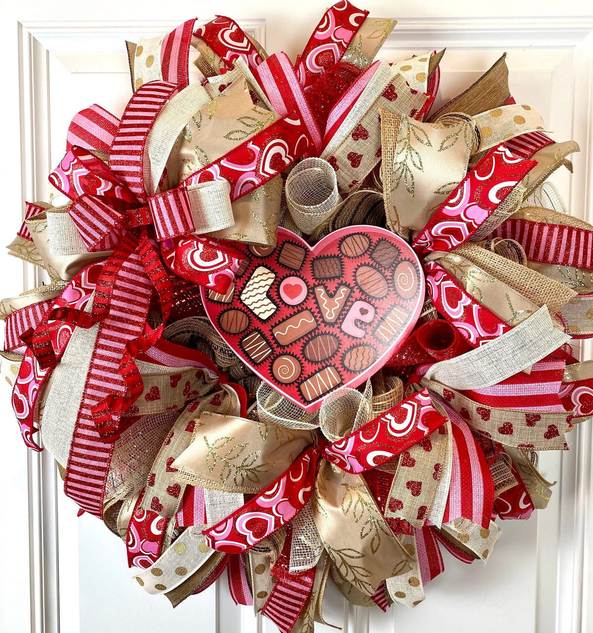 Valentines Day Wreath, Box of Chocolate Wreath, Chocolate Wreath, Valentine Candy, Gift for her
