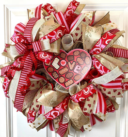 Valentines Day Wreath, Box of Chocolate Wreath, Chocolate Wreath, Valentine Candy, Gift for her