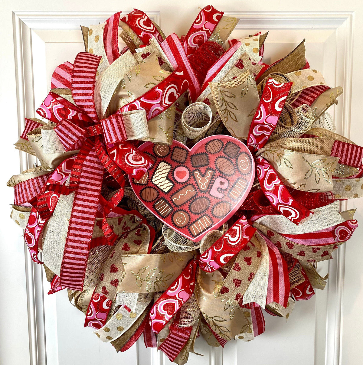 Valentines Day Wreath, Box of Chocolate Wreath, Chocolate Wreath, Valentine Candy, Gift for her
