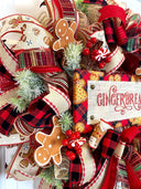 Christmas Wreath, Gingerbread, Farmhouse Winter Wreath for front door