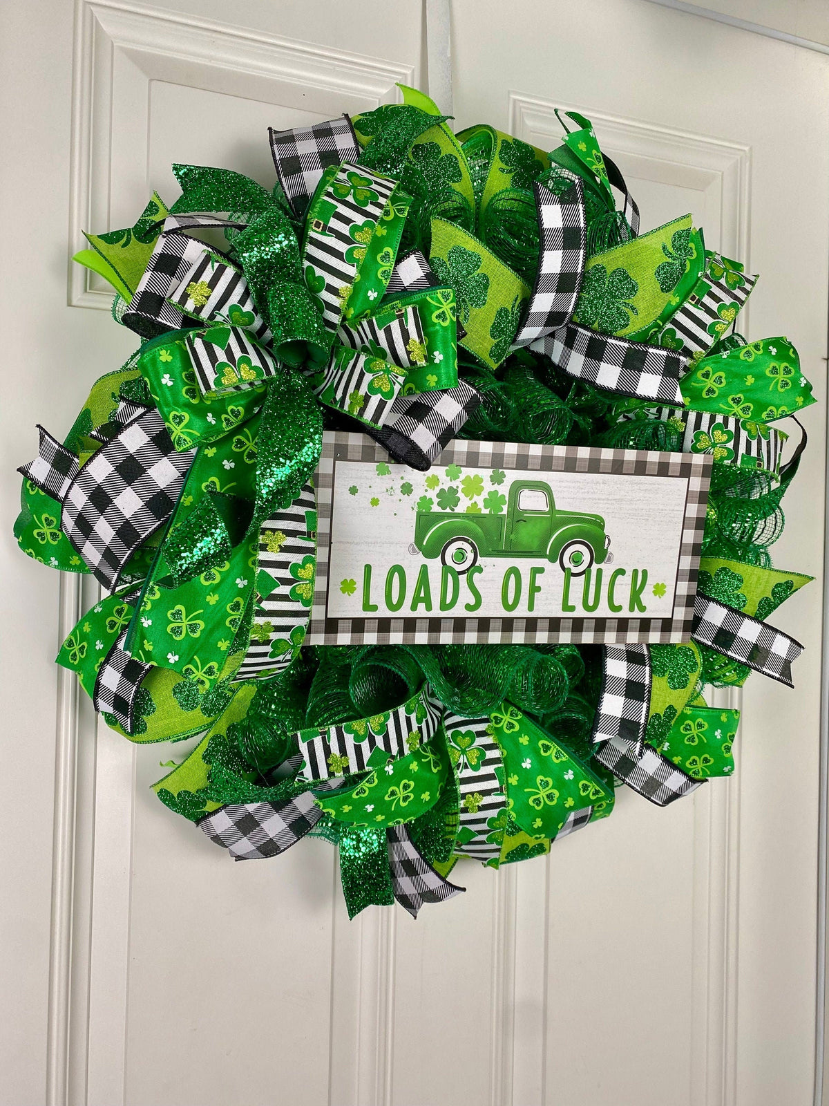 St Patricks Day Wreath, Shamrock Truck Wreath, St. Patrick Wreath, Irish Wreath for front door
