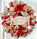 Christmas Wreath, Gingerbread Bakery, Large Christmas Wreath for front door