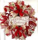 Christmas Wreath, Gingerbread Bakery, Large Christmas Wreath for front door