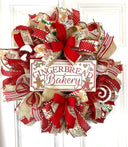 Christmas Wreath, Gingerbread Bakery, Large Christmas Wreath for front door