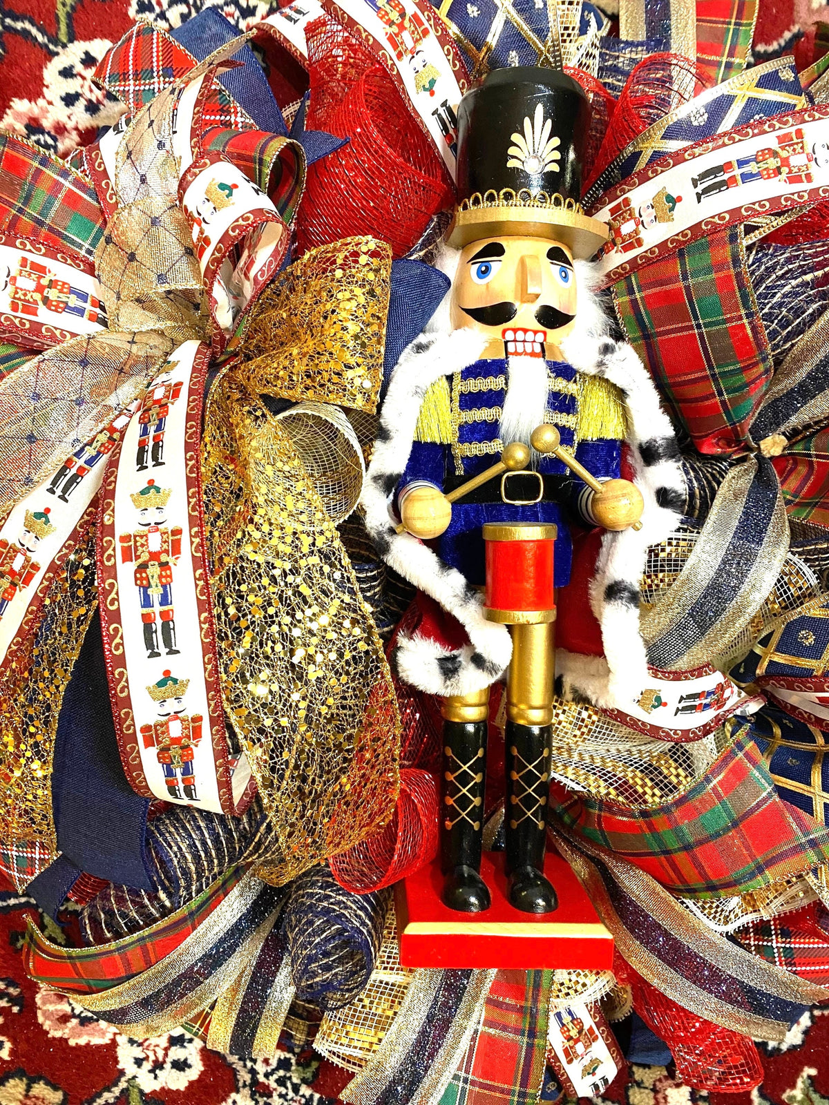 Nutcracker Wreath, Christmas Wreath, Nutcracker Decor, deco mesh wreath, Winter wreath