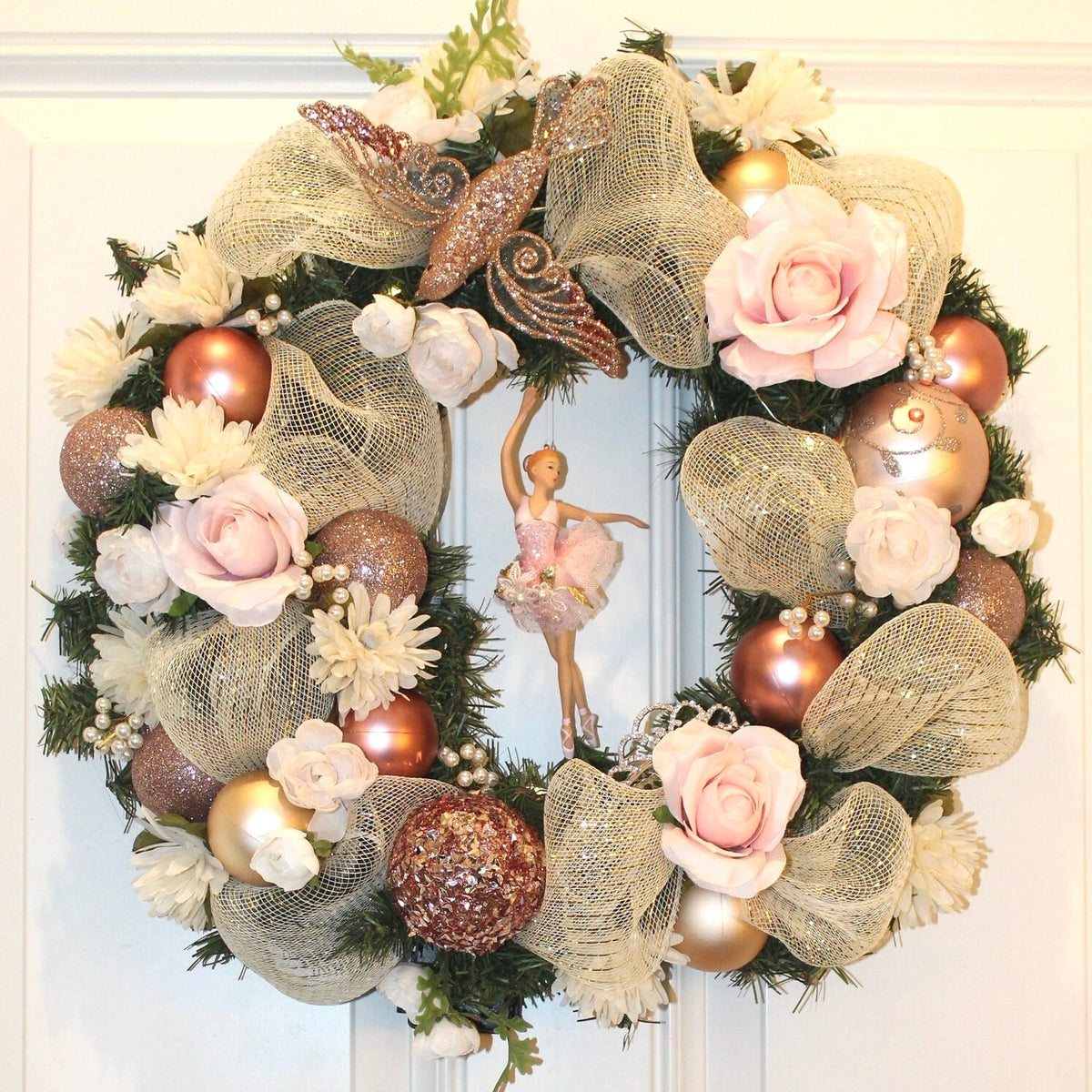 Ballerina Princess Wreath, Little Girl Christmas Wreath