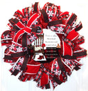 Christmas in Heaven Wreath: Buffalo Check Deco Mesh, Sympathy Gift
