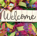 Hello Summer Wreath, Vibrant Porch Decor, Front Door