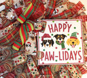 Dog Lover Christmas Wreath / Happy Paw-lidays,