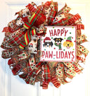 Dog Lover Christmas Wreath / Happy Paw-lidays,