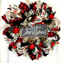 XL Christmas Wreath, Farmhouse Decor, Buffalo Check, Merry Christmas