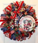 XL Santa Christmas Wreath: Rustic Holiday Front Door Decor