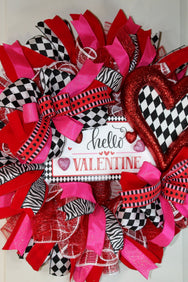 Valentine Wreaths, Valentines Day Wreaths, Heart Wreath, Harlequin Valentine Heart
