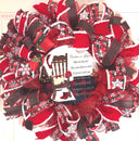 Christmas in Heaven Wreath: Buffalo Check Deco Mesh, Memorial Wreath