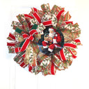 Christmas Wreath, Nativity, Santa Snow Globe, Double Door, deco mesh wreath, Winter Wreath for front door