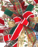 Christmas Wreath, Nativity, Santa Snow Globe, Double Door, deco mesh wreath, Winter Wreath for front door