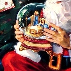 Christmas Wreath, Nativity, Santa Snow Globe, Double Door, deco mesh wreath, Winter Wreath for front door