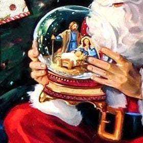 Christmas Wreath, Nativity, Santa Snow Globe, Double Door, deco mesh wreath, Winter Wreath for front door