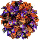 Glitzy Halloween Wreath / Purple Orange Black Wreath