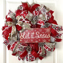 Let it Snow Winter Wreath, Christmas Wreath, Farmhouse Christmas, front door, double doors